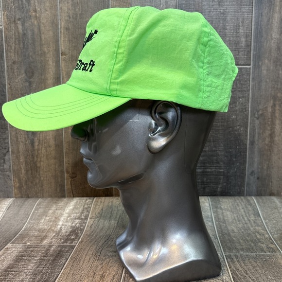 Vintage Miller Genuine Draft Hat Neon Green Adjustable Snapback Cap Beer Promo - Picture 2 of 7